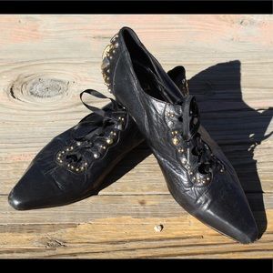 Vintage Fantasy Collection Black Jeweled Shoes